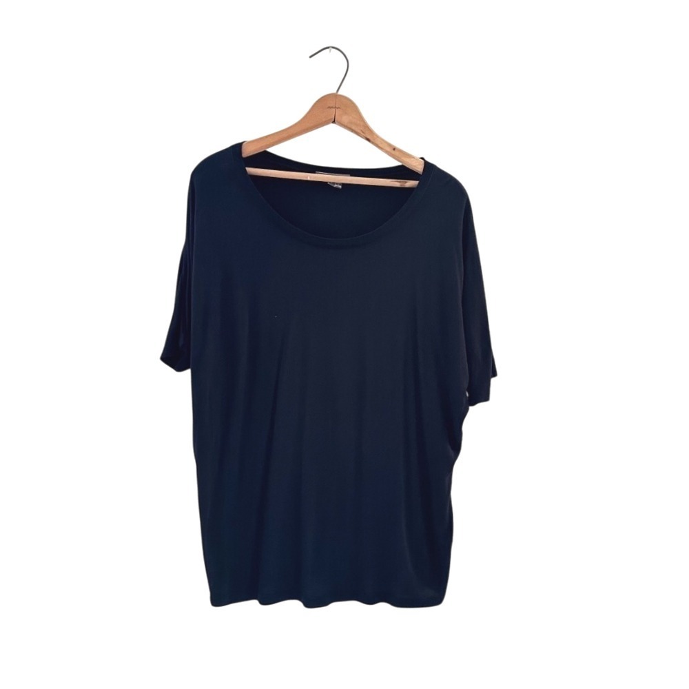 Vince Dolman Sleeve Rayon Blend‎ Black Casual T shirt - large
